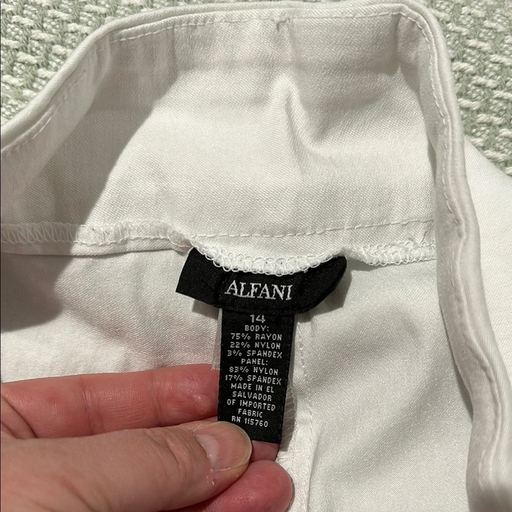 Alfani White Summer Chino Pants 14 - Picture 2 of 4